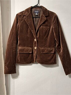 Y2K American Eagle Outfitters Chocolate Brown Velvet Blazer